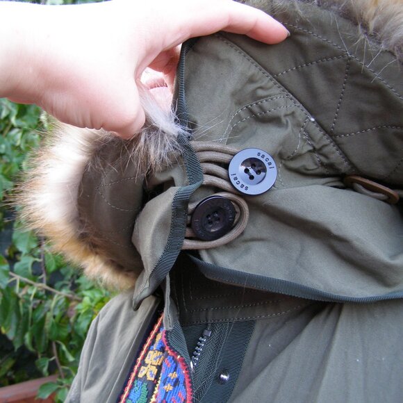 NEW! size L SACAI Green Embroidered Parka Coat - Picture 11 of 16